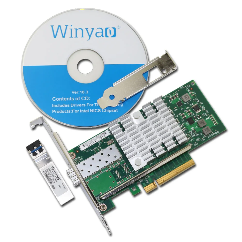 Winyao WYX520 LR1 10gbps 1310nm LC Fibre PCI e 8x Ethernet серверный адаптер с SFP + 82599 X520 10000 Мбит/с Nic|pci-e