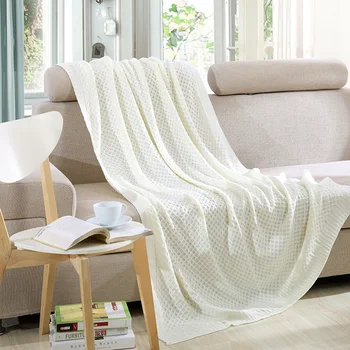 

Free shipping Xmas Gift solid blue white geometric pattern soft acrylic bedspread sofa lounge Throw Blanket rug, 120cm*180cm
