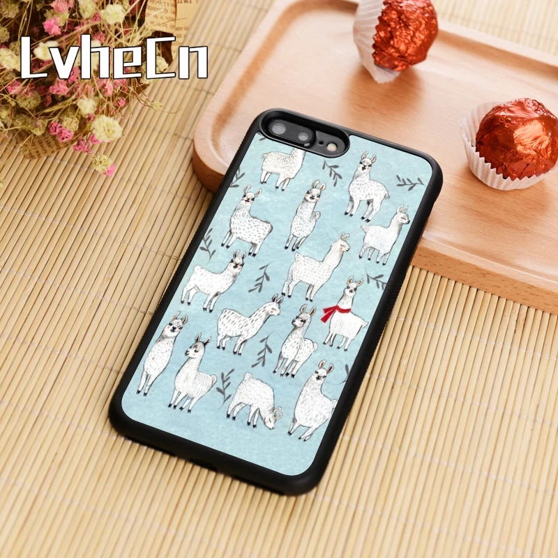 LvheCn llama or alpaca illustration Phone Case Cover For iPhone 5s SE 6 6s 7 8 plus 10 X Samsung Galaxy S6 S7 edge S8 S9 |