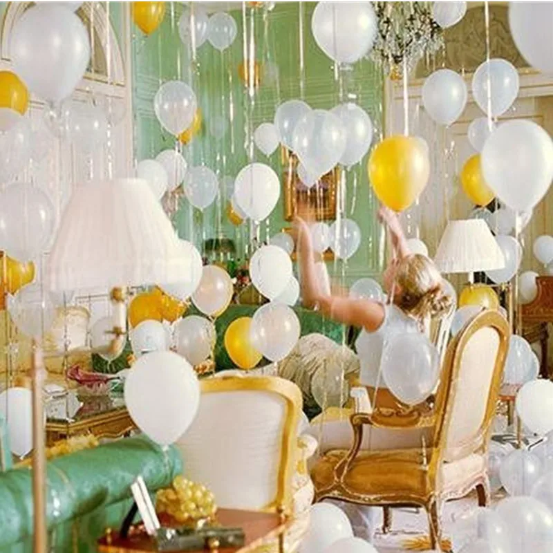 Золотые белые прозрачные воздушные шары 12 дюймов, латексные воздушные шары для дня рождения ребенка, дикие, Свадебные Воздушные шары, свадебные, вечерние