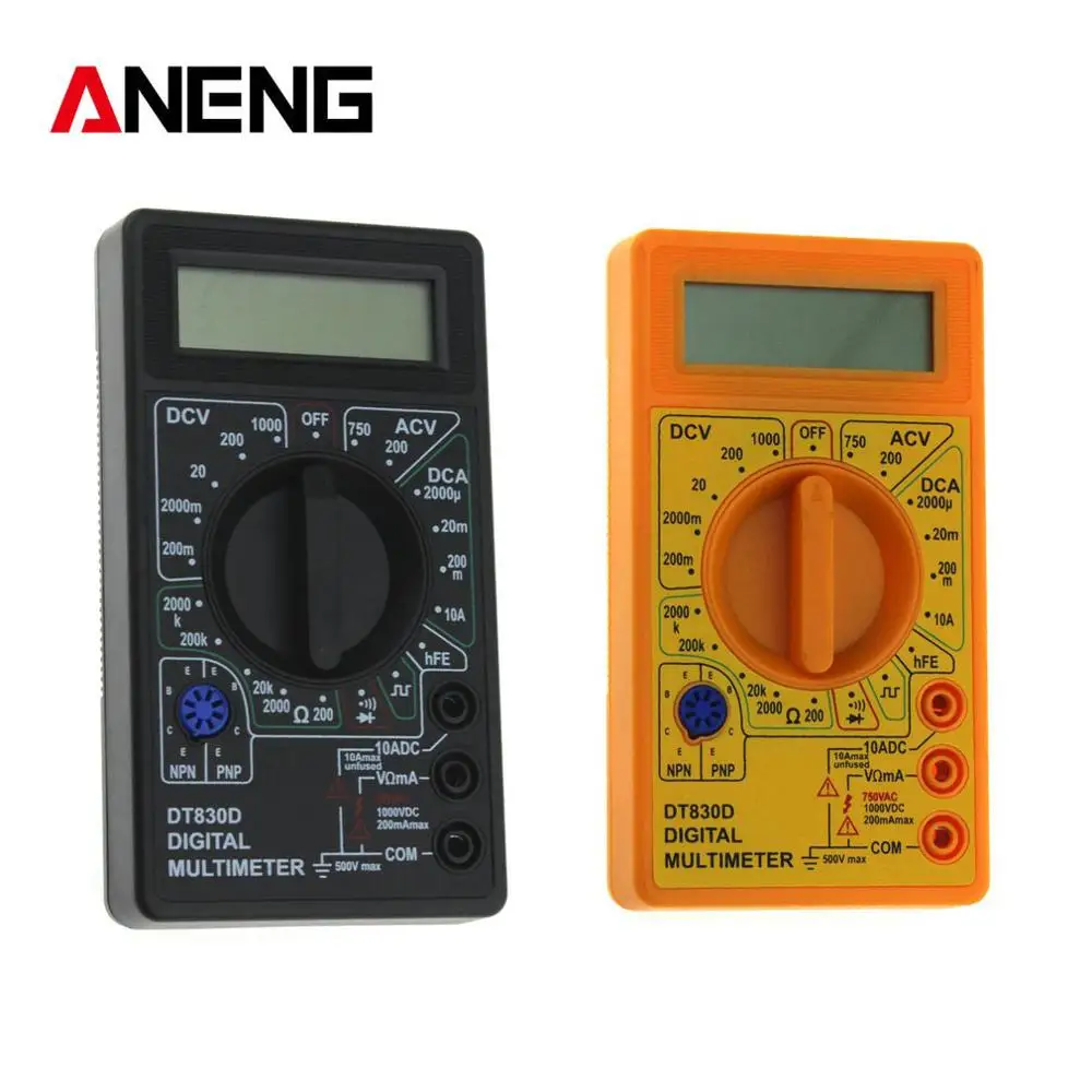 

ANENG DT-830D Mini Digital Multimeter AC/DC Volt Amp Ohm Diode hFE Continuity Tester