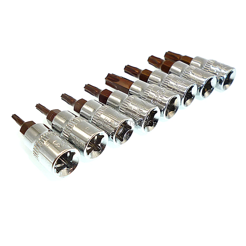 Набор торцевых Бит Torx Star 8 шт. квадратный драйвер 1/4 дюйма T8 T10 T15 T20 T25 T27 T30 T40