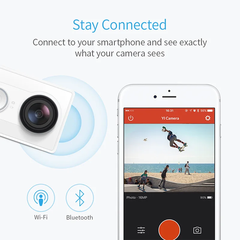 [International Edition]XIAOMI Xiaoyi YI Action Camera WiFi BT4.0 16MP 3D Noise Reduction 60FPS Ambarella A7LS Sports Camera 