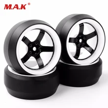 1/10 scale RC car tires tyre and wheels model fit for 1/10 on-road vehicles model accessory 4pcs/set hobby collections