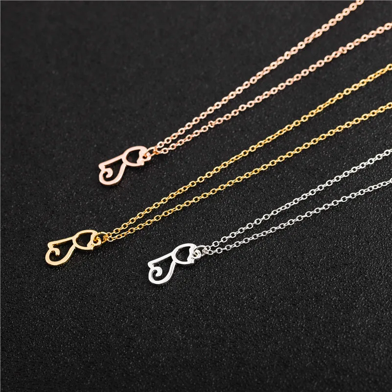 Cute Pet Cat Necklace Hollow Outline Minimalist Small Animal Lovely Pussy Kitty Cat Pendant Chain Necklaces for Women Couple