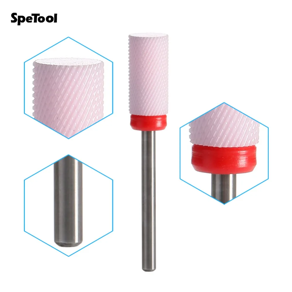 SpeTool 3 шт. розовое циркониевое керамическое сверло для ногтей цилиндр для электрического педикюра дрель пилочка для стоматологической лаборатории зуб T42