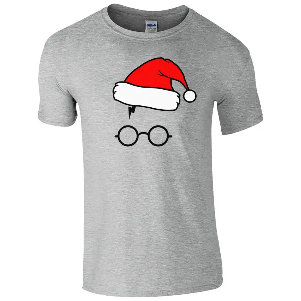 Harry Potter Glasses Santa Kids Tshirt Hat Christmas Lightning Scar Funny Tee 