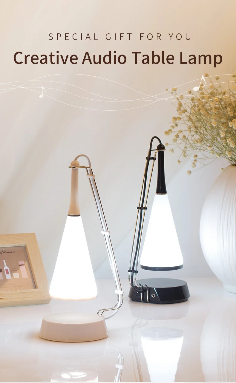 Onefire NEW Bluetooth Speaker Table Lamp,Control Music Audio Speaker Warm Color Smart LED Night Lamp for home