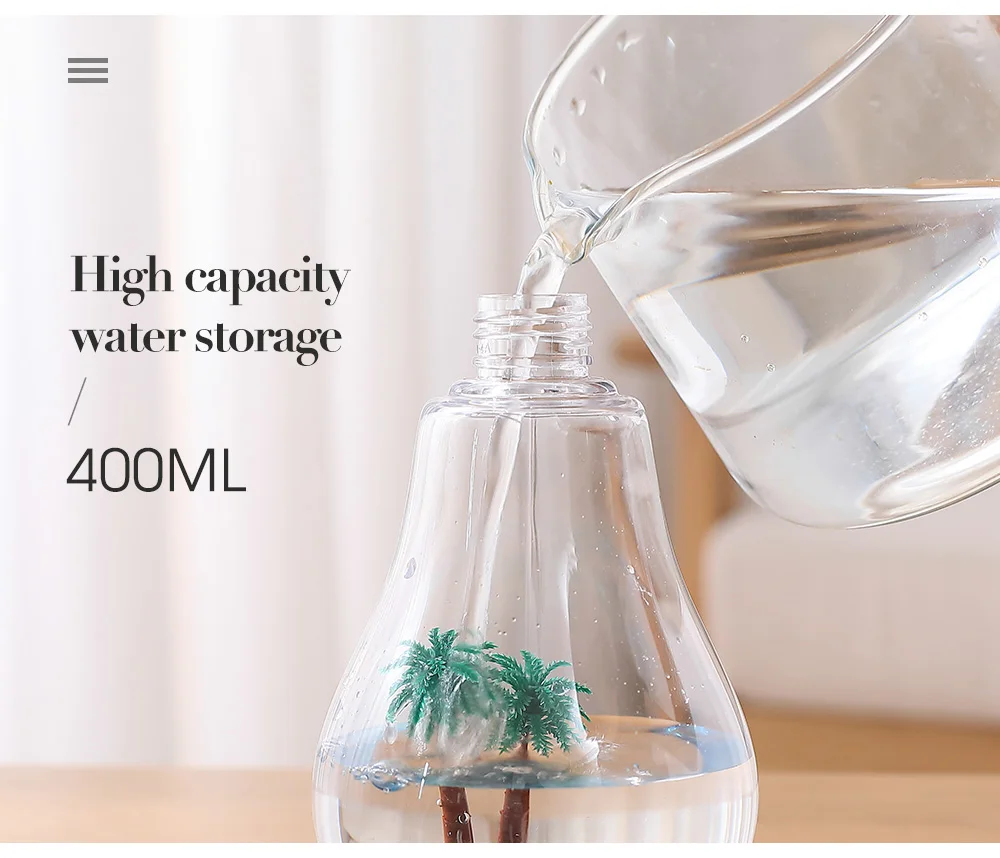 Mini Landscape Glass Bulb Night Light Humidifier for Room Mini Creative Gift Home Decoration Accessories Ornaments Home Js-Qcdp