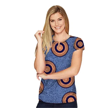 

Fashion Women Short Sleeve Tees Tops Dashiki Clothes African Festive Print V-Neck T-Shirt Africa Women Clothing Customized