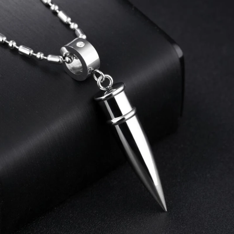 

Jiayiqi 2017 Fashion Men's Stainless Steel Bullet Pendant Link Chain Necklace For Men Jewelry Accessories Statement Necklaces