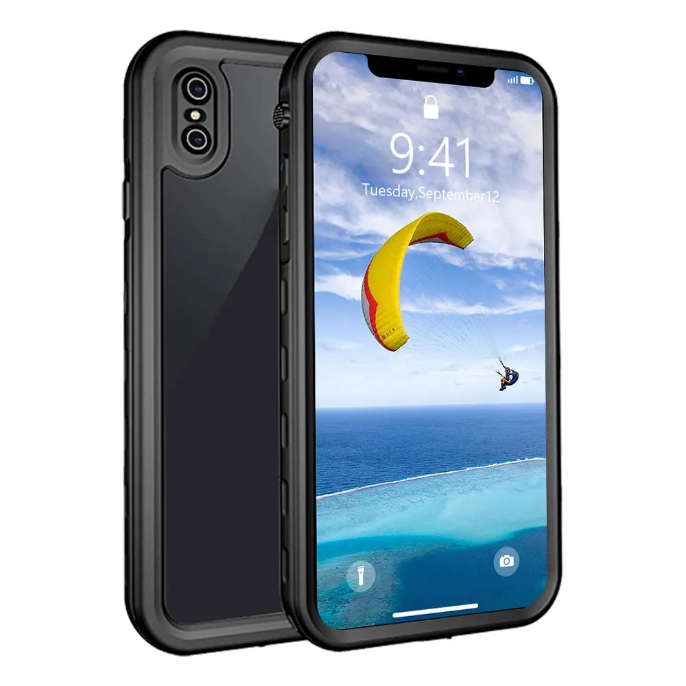 KISSCASE водонепроницаемый чехол для телефона чехол для iPhone 7 8 6 6s plus, непромокаемые чехлы для iPhone X XS MAX XR 7 8, защитный чехол для воды Funda - Цвет: Черный