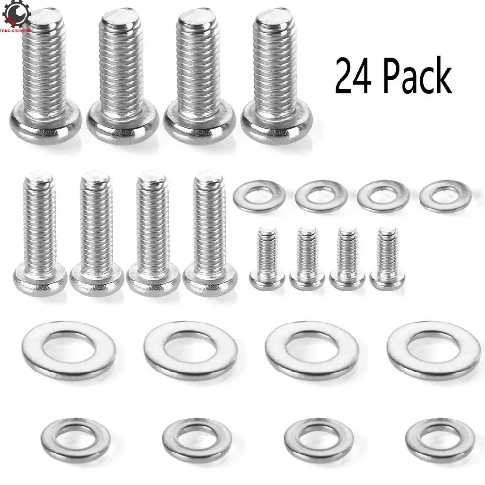 24pcs M4 M6 M8 Stainless Steel Screws Washers TV Mount Screws Spacer TV