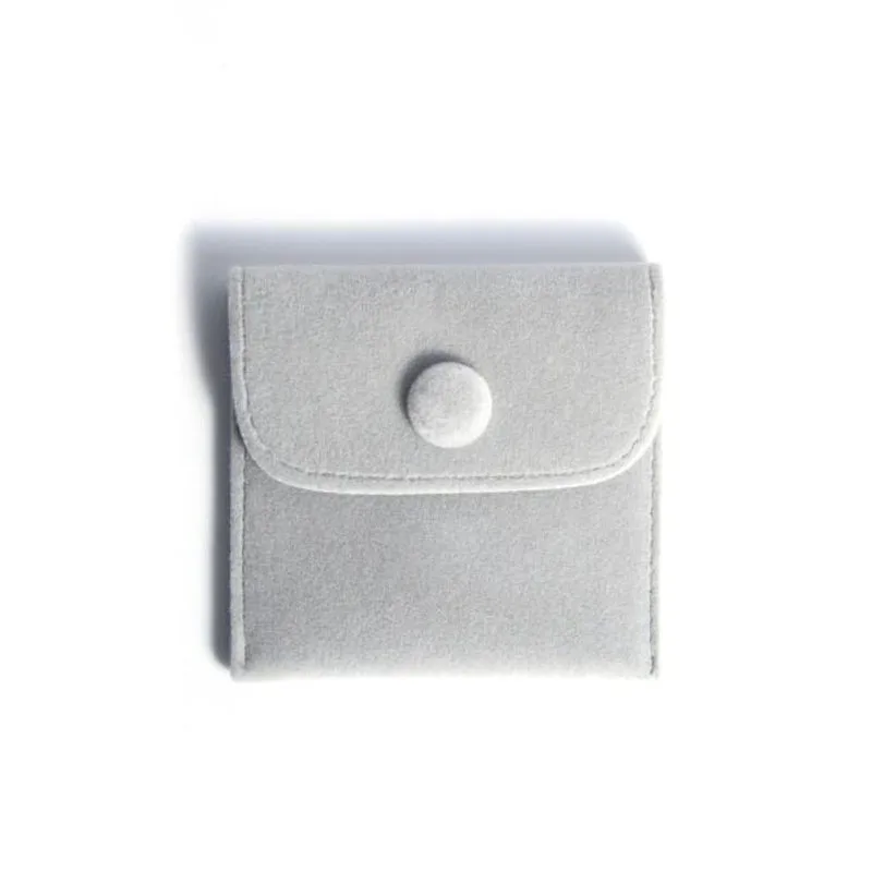 100pcs Jewelry Velvet Bags With Button Wedding Earring Gift Packing Pouches Color Flocking Cloth Jewelry Bags 7x7cm - Цвет: 3