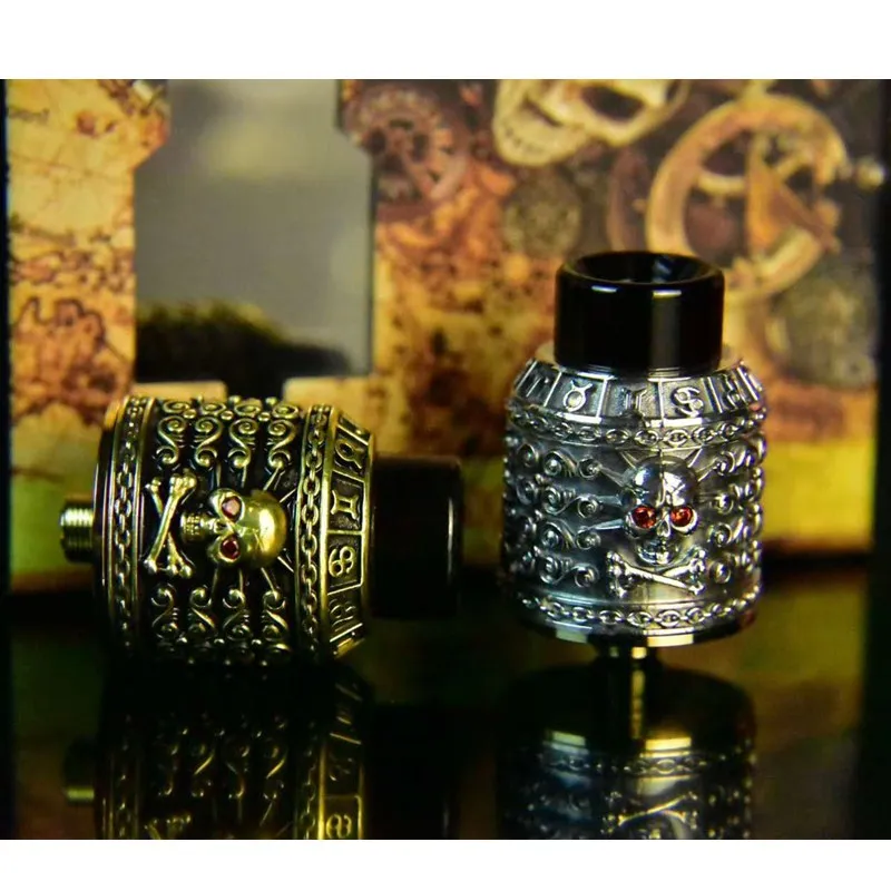 

Original Riscle Pirate King II RDA Vape Tibetan Rebuildable Atomizer 24mm Micro Airholes Design Rebuildable Atomizer for MOD