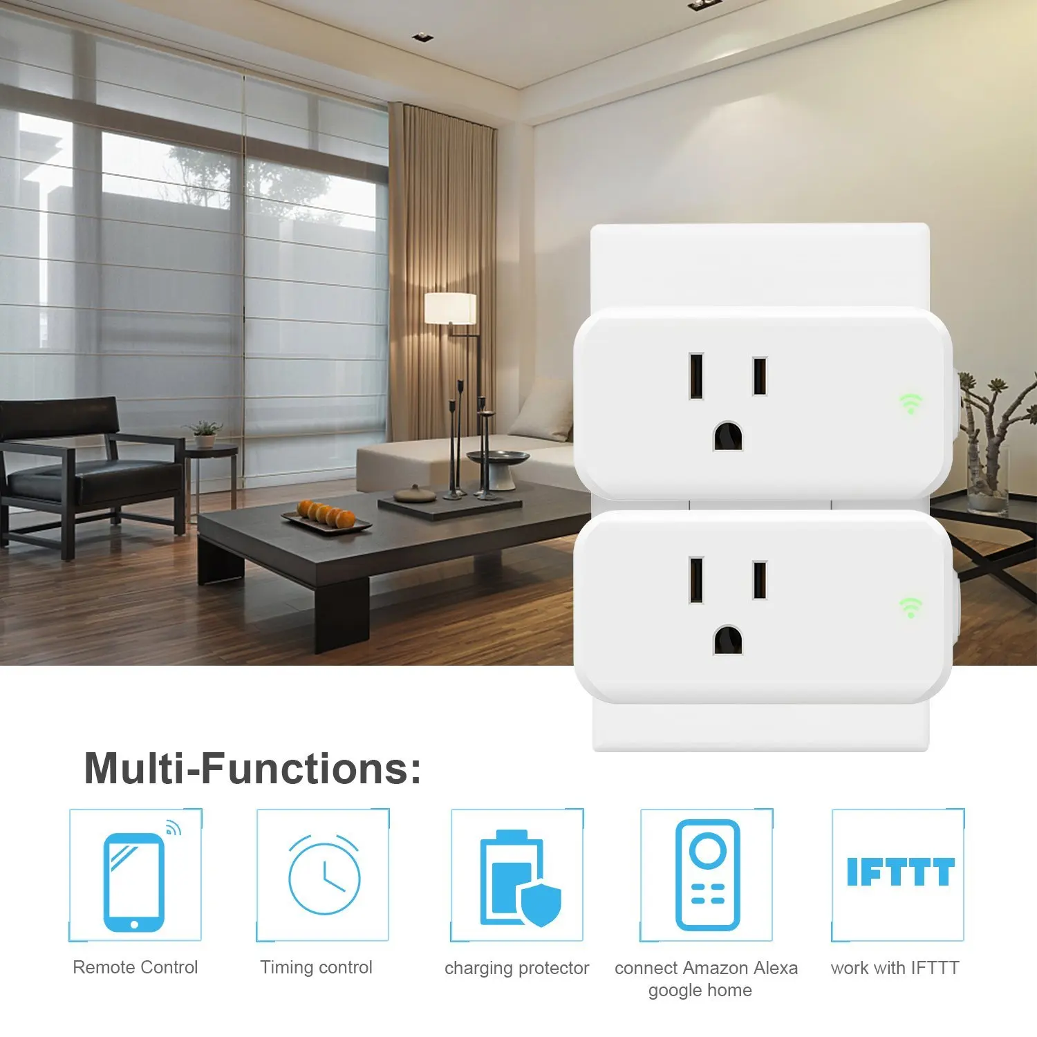 Wi Fi розетка с дистанционным управлением мини умная вилка работает Amazon Alexa Google Home