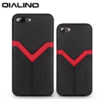 

QIALINO Business Back Phone Case for iPhone 7 7Plus 4.7/5.5" Luxury Genuine Leather Cover Protective Ultrathin Slim Cover Bag