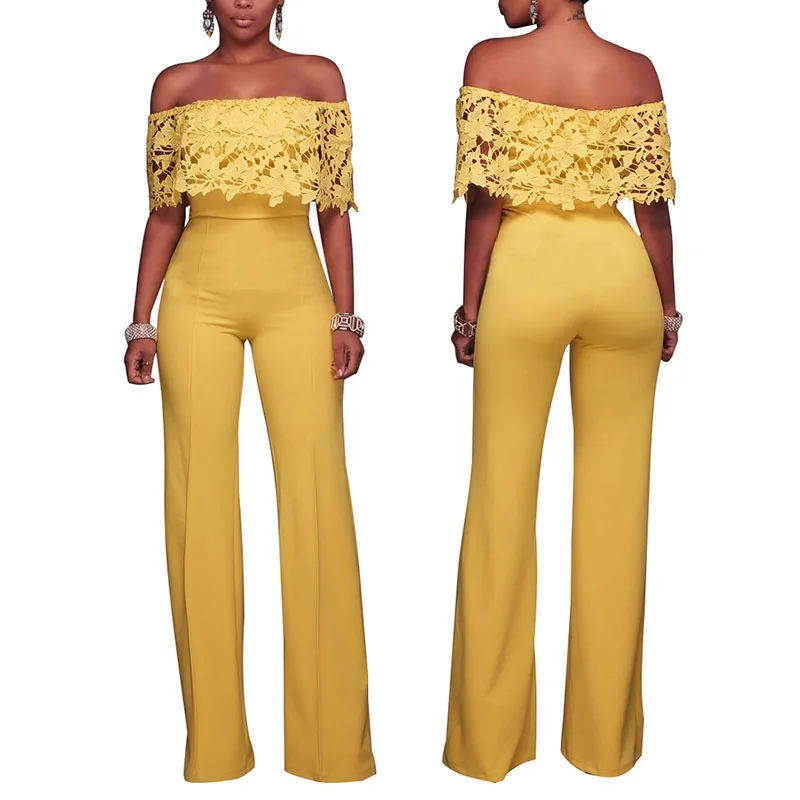 Sexy Women Off-shoulder Long Playsuit Lady Casual Party Cocktail Jumpsuit Romper