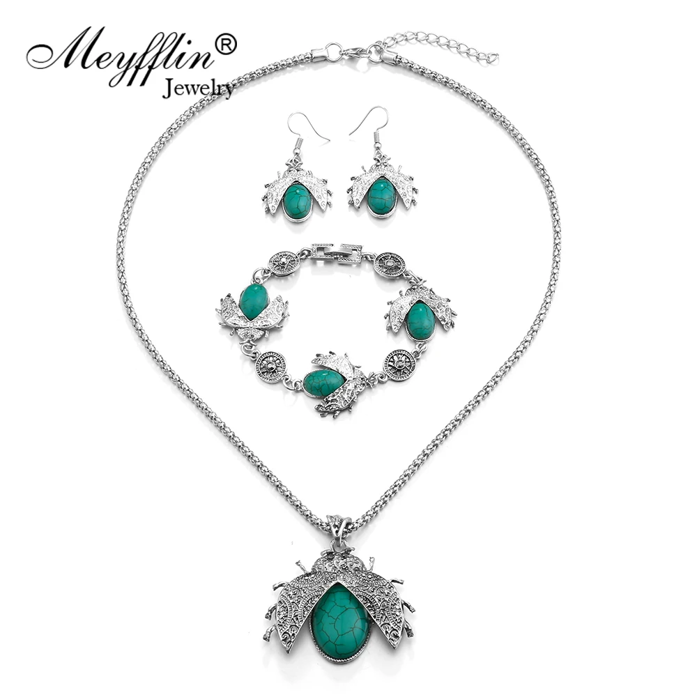 Meyfflin Vintage Green Set Perhiasan 