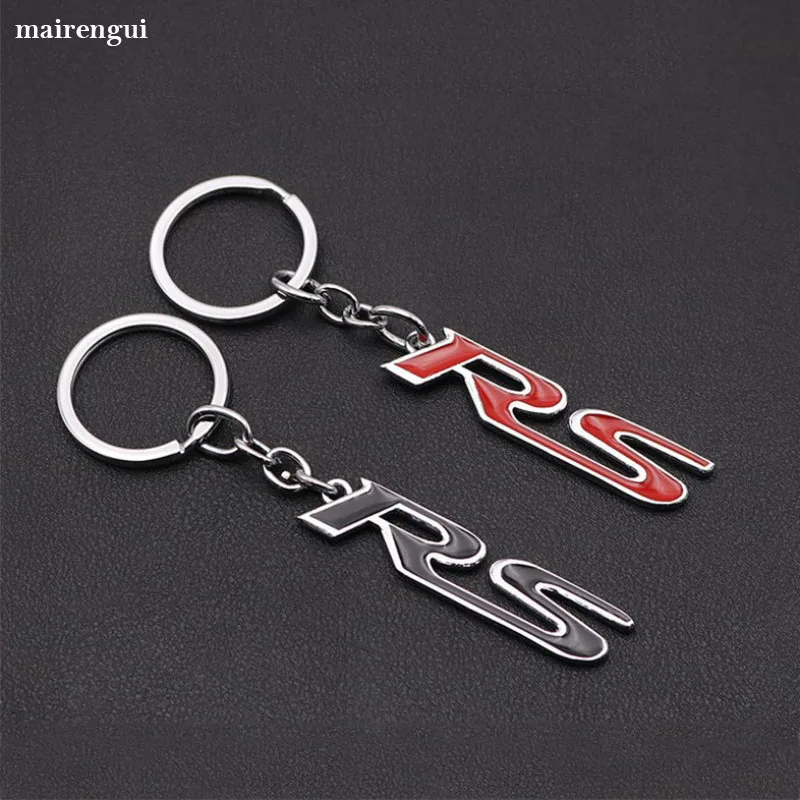 

Personality metal keychain for skoda honda civic Ford Audi rs6 rs3 RS key chain men women pendant letter key ring car asesories