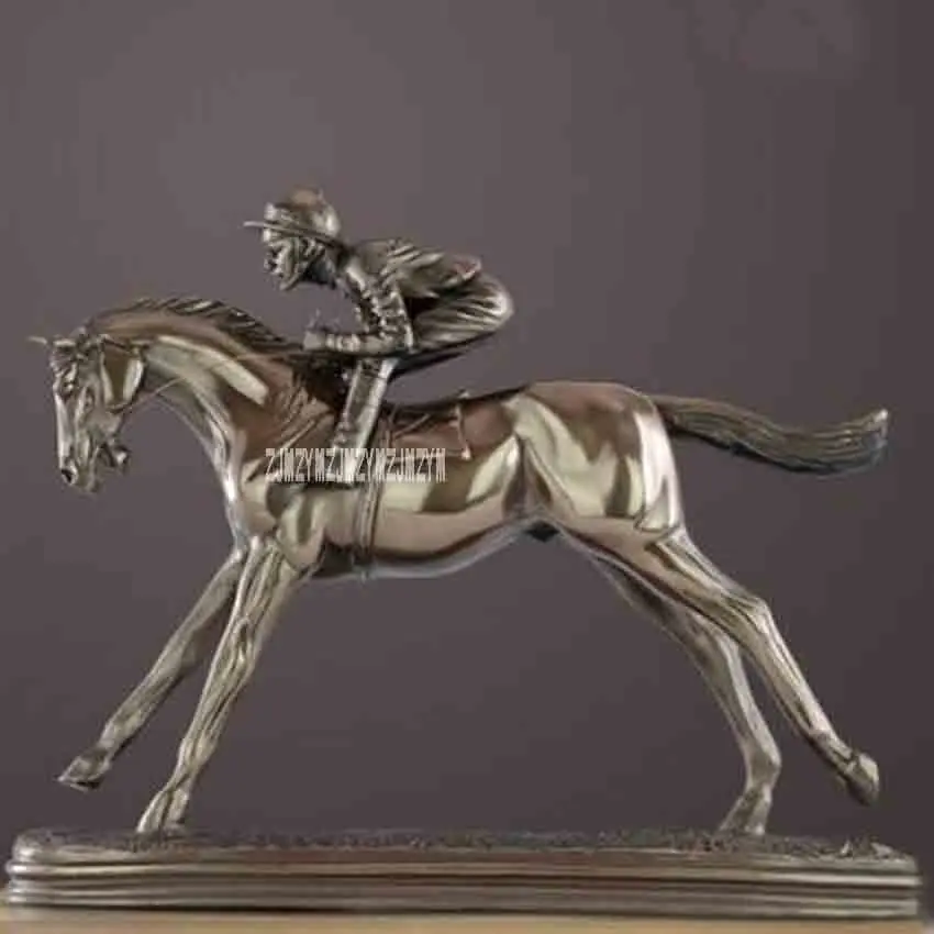 الإبداعي الطراز الأوروبي خمر المنزل راتنج زخرفة TKD853 سباق الخيل تمثال المكتبي زخرفة غرفة المعيشة ديكور الحرف الهدايا