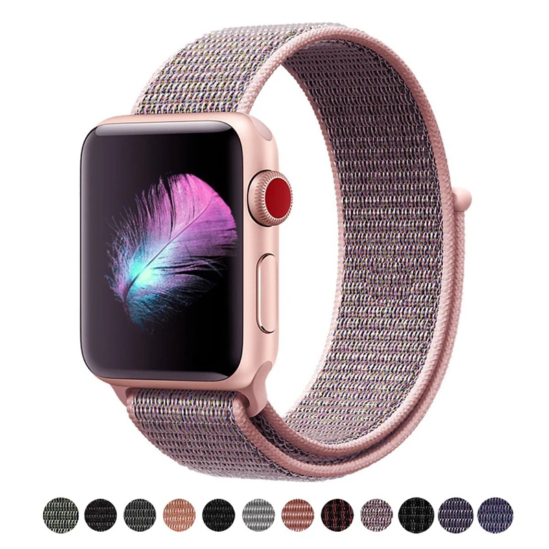 Kopen ASHEI Polsband Voor Apple Horloge 4 Band 44mm 40mm Nylon Serie 1 2 3 Sport lus Verstelbare Sluiting Band voor iwatch 38mm 42mm