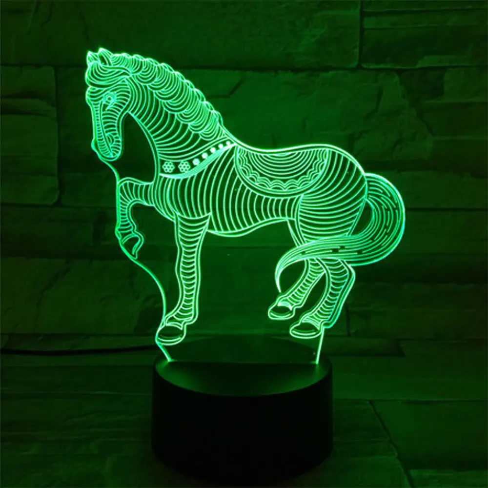 

3D Lamp Base Night Light Ornament Display Decoration 7 Colors LED Luminous DC 5V Lighting Fixture Indoor Gift Home