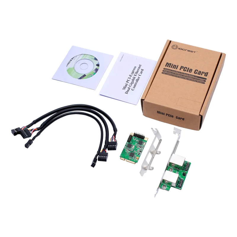 

Mini PCI-e 2 Port Gigabit Ethernet Card Network Adapter 10/100/1000Mb For Server