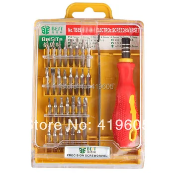 

1set Muti-function Screwdrivers tool set Useful 32 in 1 , computer mobile electronic maintenance tools BEST-530