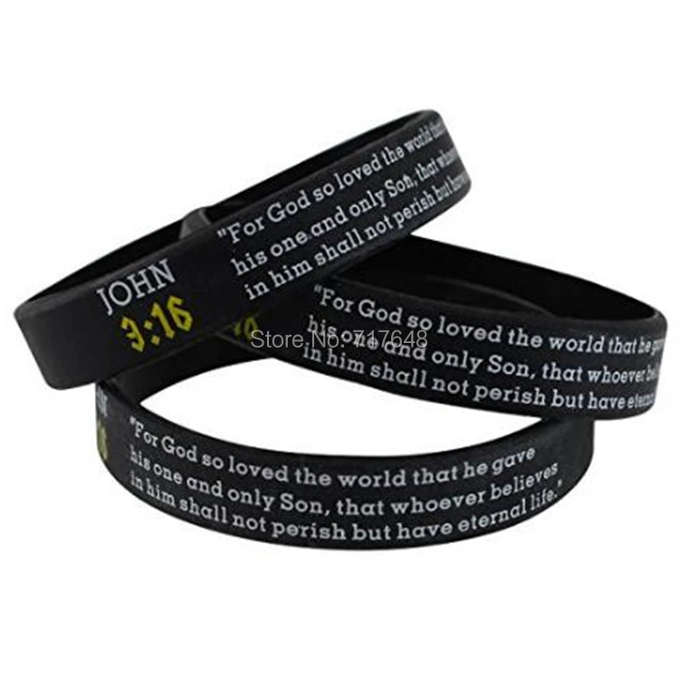 200PCS Religious John 316 wristband silicone bracelets free shipping