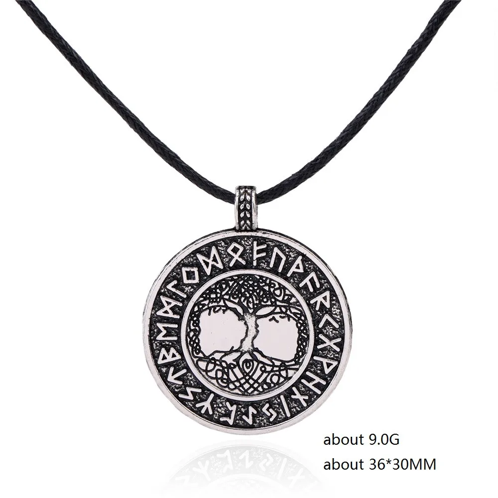 LIKGREAT Древо жизни ожерелье Yggdrasil Руна викингов амулет кулон ожерелье скандинавские ювелирные изделия-талисманы шнур цепи аксессуары подарок