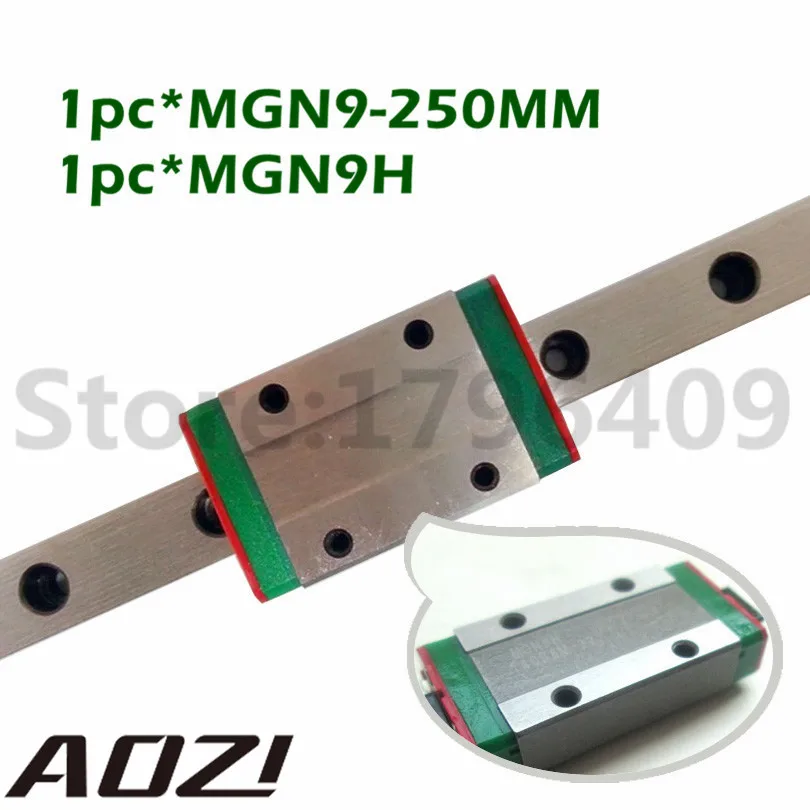 

Miniature Linear Guide MGN9 250mm 9mm Linear Rail Slide Set: 1pcs MGN9-L250mm rail+1pcs MGN9H Carriage CNC Parts