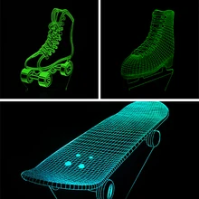 Amore New 2018 LED Night Light Man Sport series Skating Shoes skateboard Baby Room Smart Home Decoration light Birthday boy Gift