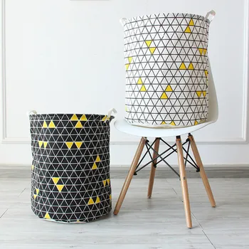 

New Housekeeping Organization Clothes Organizer Storage Basket Toys Storage Cabinets Geometric Floding Fabric Laundry Basket 033