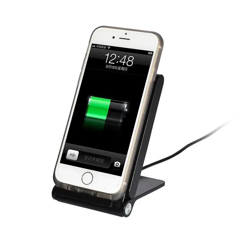 Car Folding Stent 3 Coil Qi Wireless Charger, High QualityWireless Charging for iPhone Samsung Huawei Huawei HTC, Support USB