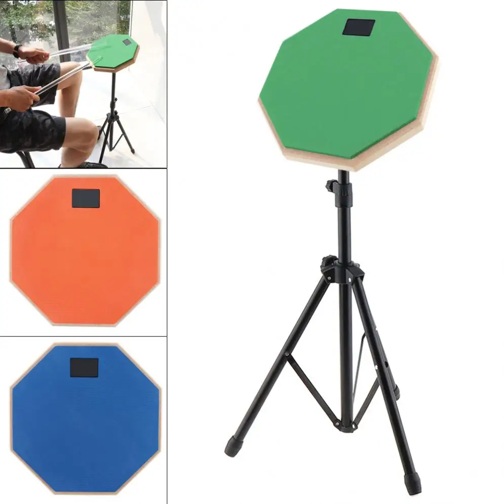 

8 Inch High-quality Rubber Wooden Dumb Drum Practice Training Drum Pad with Stand 3 Colors Optional