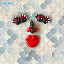 3D Cute Facial Features Fridge Magnet creative Cartoon resin magnet taste home decoration accessories DIY Refrigerator Stickers anime avatar monster pet thumbnail funny spoof taste fridge magnet colourful squishy waterproof stickers kawaii toy recyclable