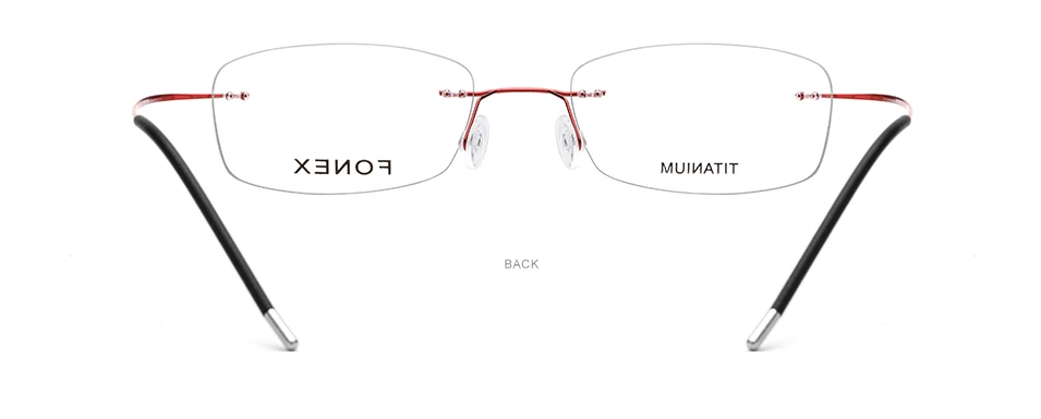 FONEX, очки без оправы, женские, титановый сплав, ультралегкие, по рецепту, квадратные оправы для очков, женские, близорукость, оптическая оправа, очки