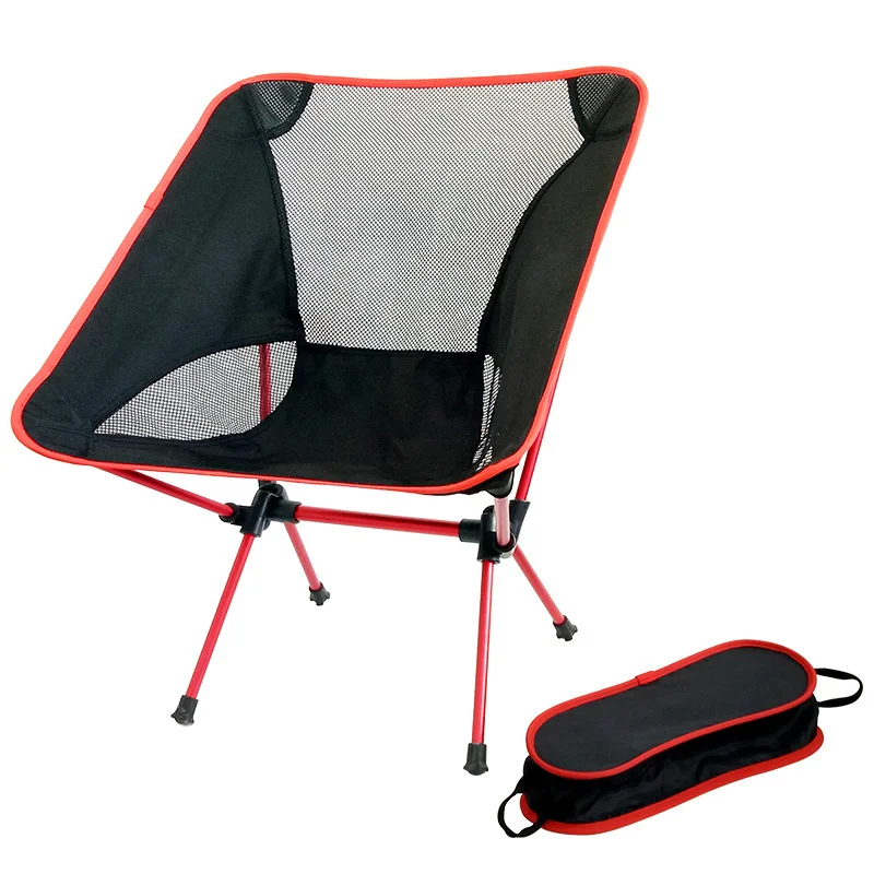K8356 Лидер продаж 4 цвета ультра легкий алюминиевый сплав складное кресло на улицу переносной стул для рыбалки альпинизмом барбекю кемпинг стул - Цвет: Red