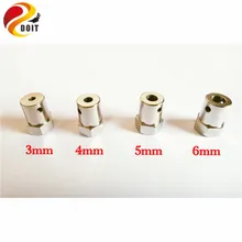 DOIT 1000 шт./лот муфта шестиугольные столбы латунные шестигранные разъем робот аксессуары вал 3 мм 4 мм 5 мм 6 мм желтый медный винтовое колесо шины