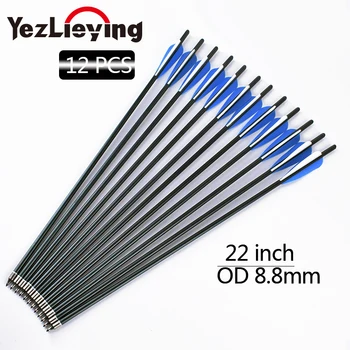 

12Pcs 22-Inch Crossbow bolt Aluminum Arrows With Replaceable Arrows Bow and Arrow hunting arco compound Archery