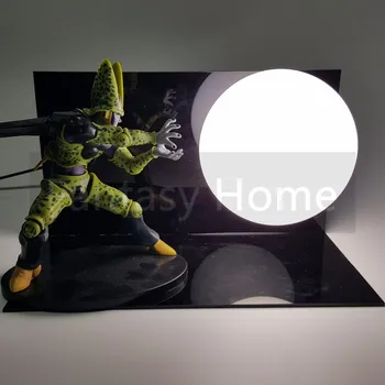 

Dragon Ball Z Action Figure Cell Kamehameha DIY Display Toy Dragonball Cell Dramatic Showcase Dragon DBZ+Base +Bulb DIY28