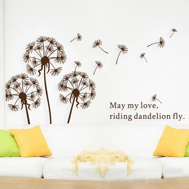 Free Shipping 5 Pcs Lot Cute Dandelion Decorative Wall Decor Free Shipping 5 Pcs Lot Cute Dandelion Decorative Wall Decor Stickers Decals Tree Kids Bedroom Sticker 44 65cm Ld695 In From Home