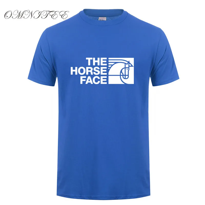 Omnitee The Horse Face футболки мужские повседневные хлопковые новые модные летние футболки с короткими рукавами для верховой езды OT-941 - Цвет: as picture
