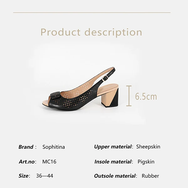 SOPHITINA/Коллекция года; Летние повседневные сандалии из высококачественной натуральной кожи; выразительная обувь с пряжкой; классические простые сандалии на квадратном каблуке; MC16