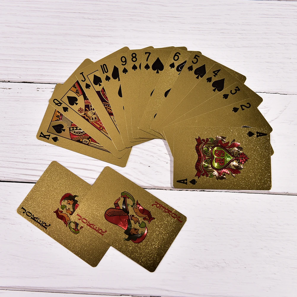 1 set Gold Foil Playing Cards Texas Hold