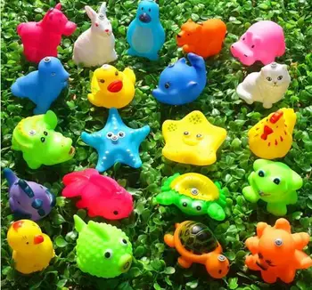 

Party Favors Top quality Cute Soft Rubber Float Sqeeze Sound Baby Wash Bath Toys Play Animals Toys 1200pcs