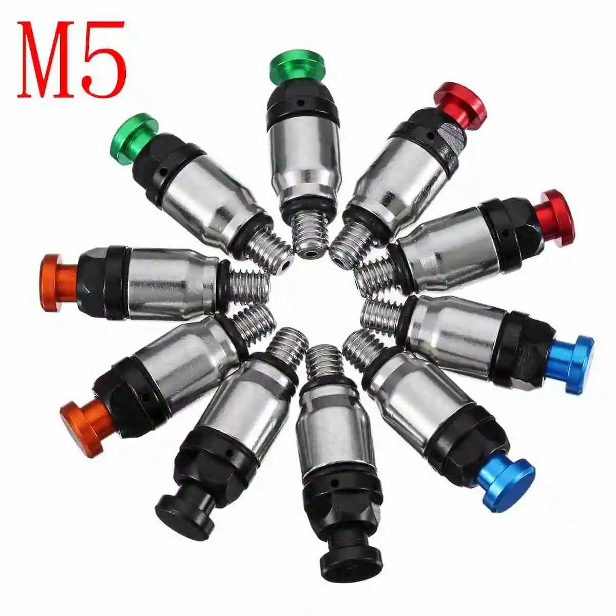 1Pair M5X0.7mm Screws Motorcycle Front Fork Bleeder Air Valves 0.7mm Screw Universal for Yamaha