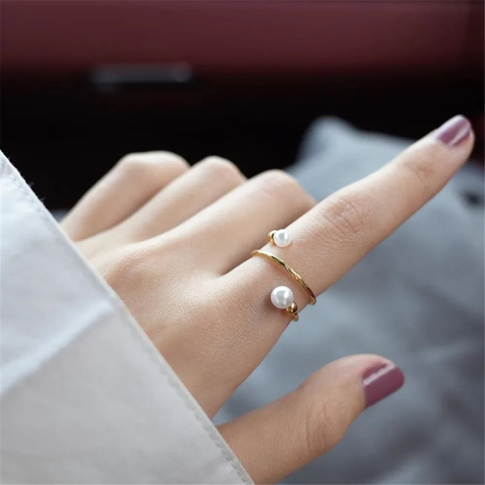 

2019 YKNRBPH Natural Freshwater Pearl Ring Simple Opening Exquisite Fine Jewelry Rings