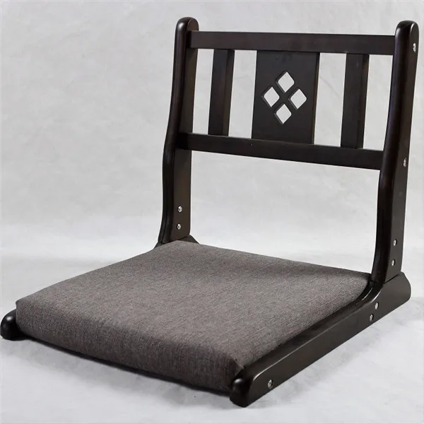 Zaisu японский деревянный стул без ног складные ножки татами комната досуг шезлонг Подушка сиденье домашний интерьер Черная отделка